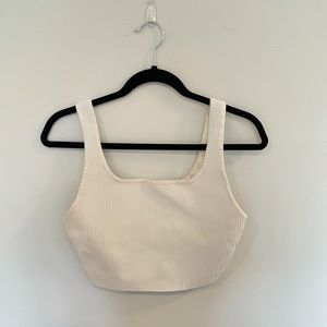 Babaton White Sculpt Knot Top - Size Large